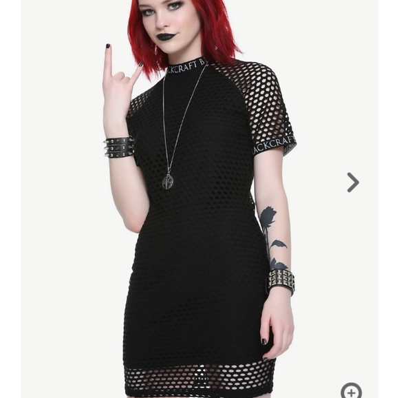 BlackCraft Fishnet Dress Hot Topic Exclusive - Picture 2 of 3
